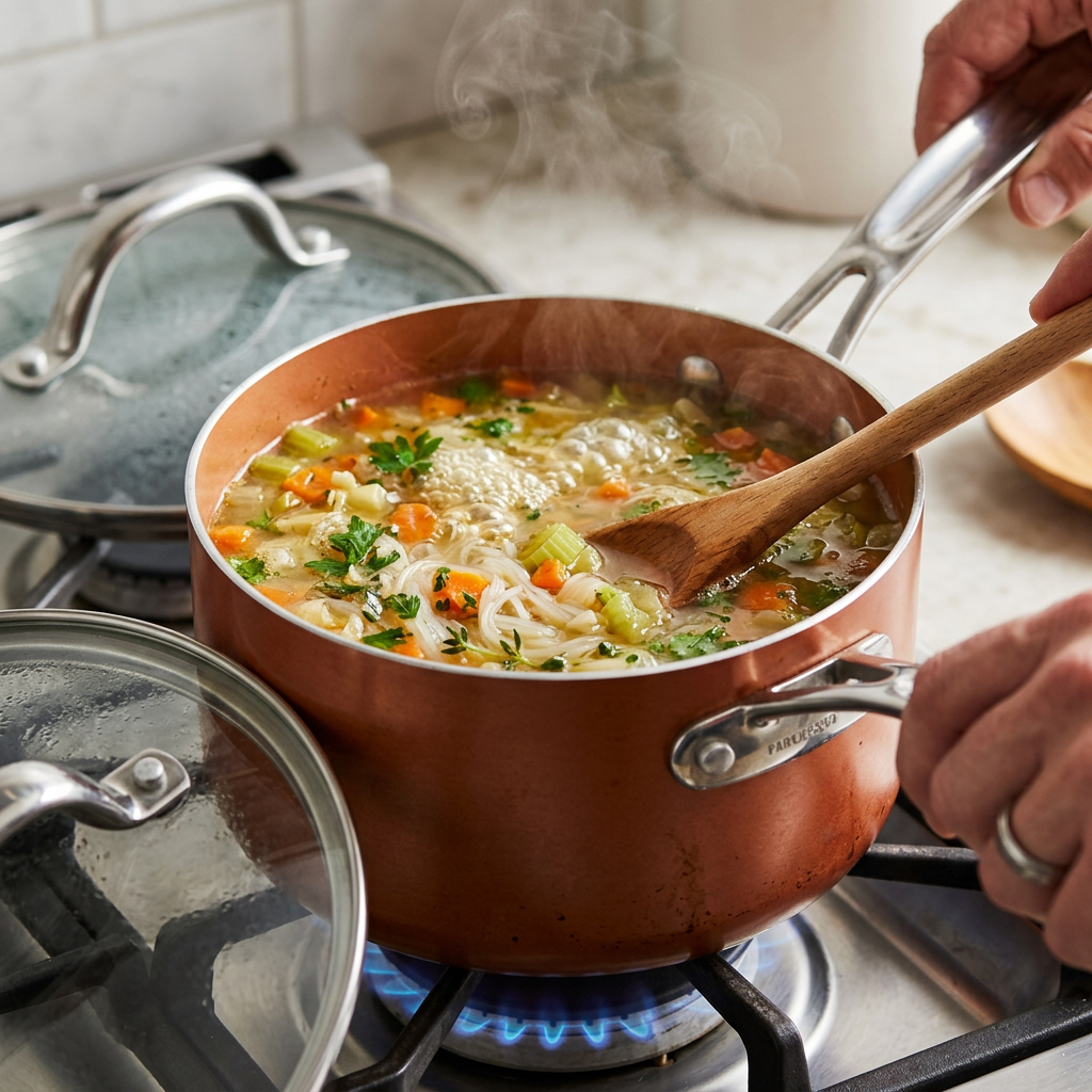 Copper Ceramic Non-Stick Saucepan Set – Induction Compatible Cookware (PTFE & PFOA Free)