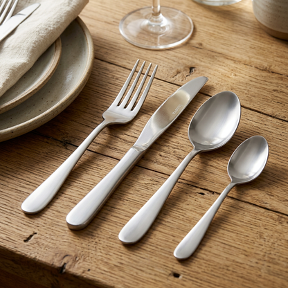 Henley Stainless Steel Cutlery Set – 16 Piece Dining Set (18/0 Stainless Steel)