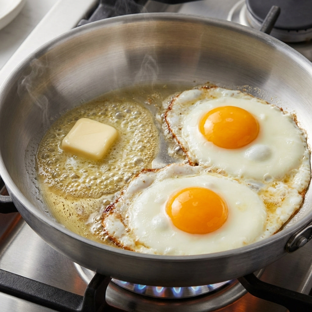Tri-Ply Stainless Steel Frying Pan – Professional Induction Skillet (24cm & 28cm)
