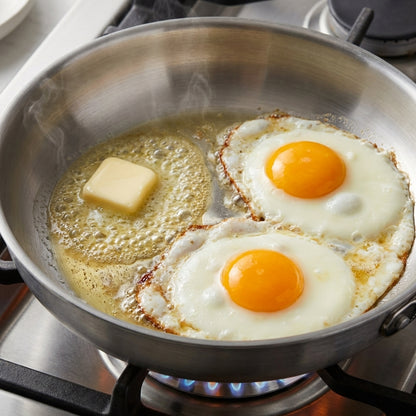 Tri-Ply Stainless Steel Frying Pan – Professional Induction Skillet (24cm & 28cm)