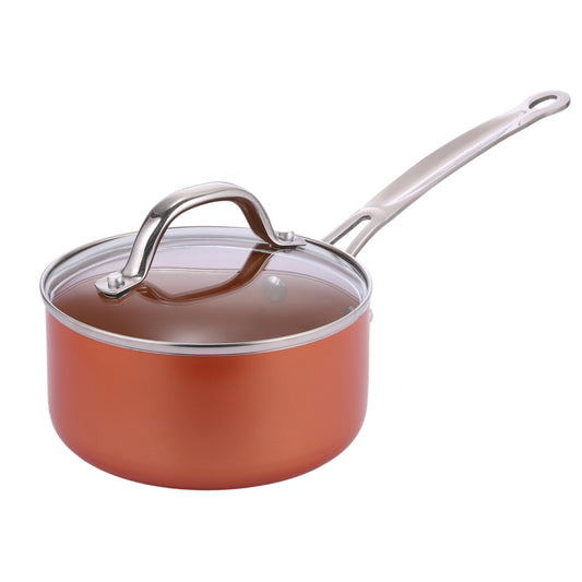 Copper Ceramic Non-Stick Saucepan Set – Induction Compatible Cookware (PTFE & PFOA Free)