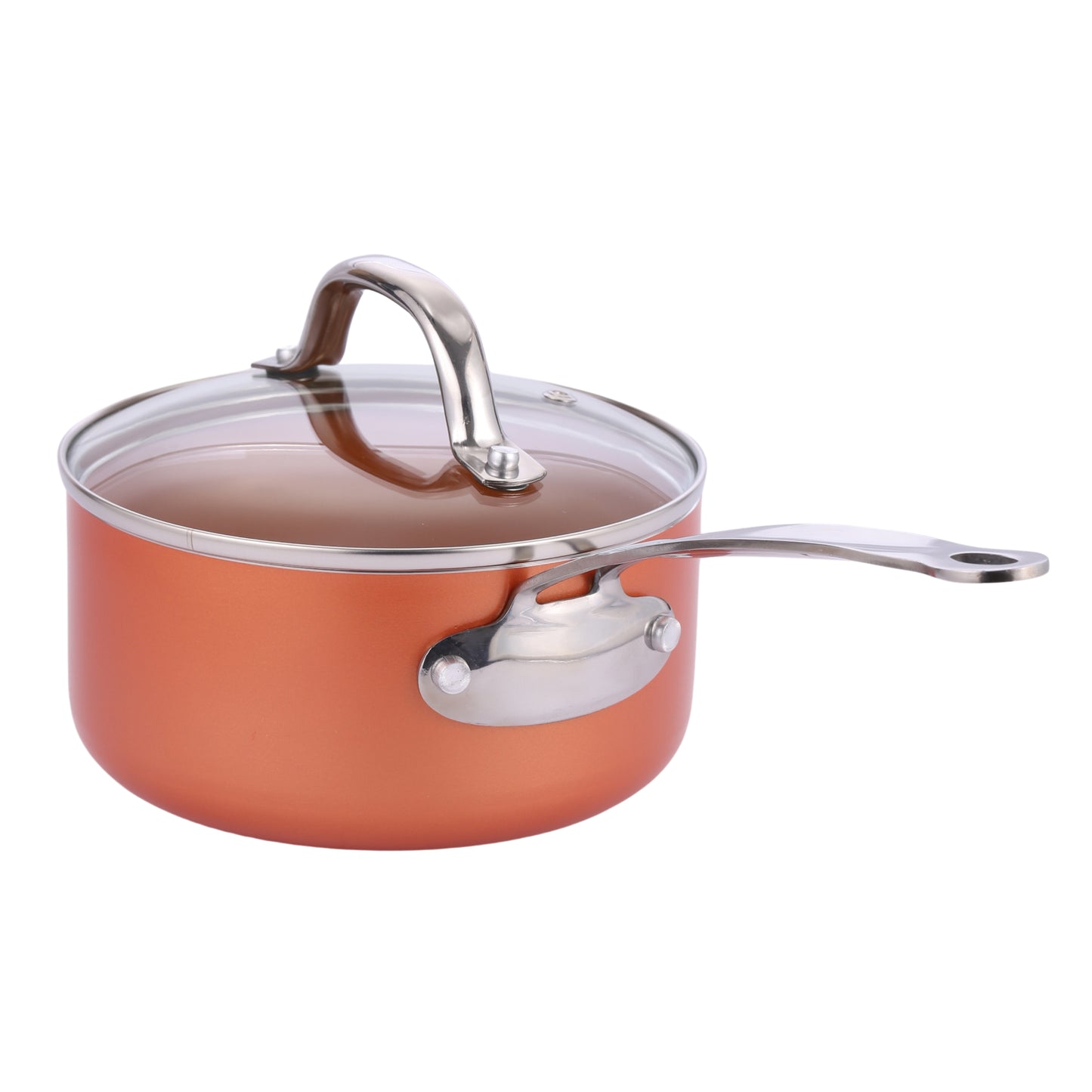 Copper Ceramic Non-Stick Saucepan Set – Induction Compatible Cookware (PTFE & PFOA Free)