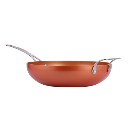 Copper Ceramic Non-Stick Wok – Induction Stir Fry Pan (30cm)