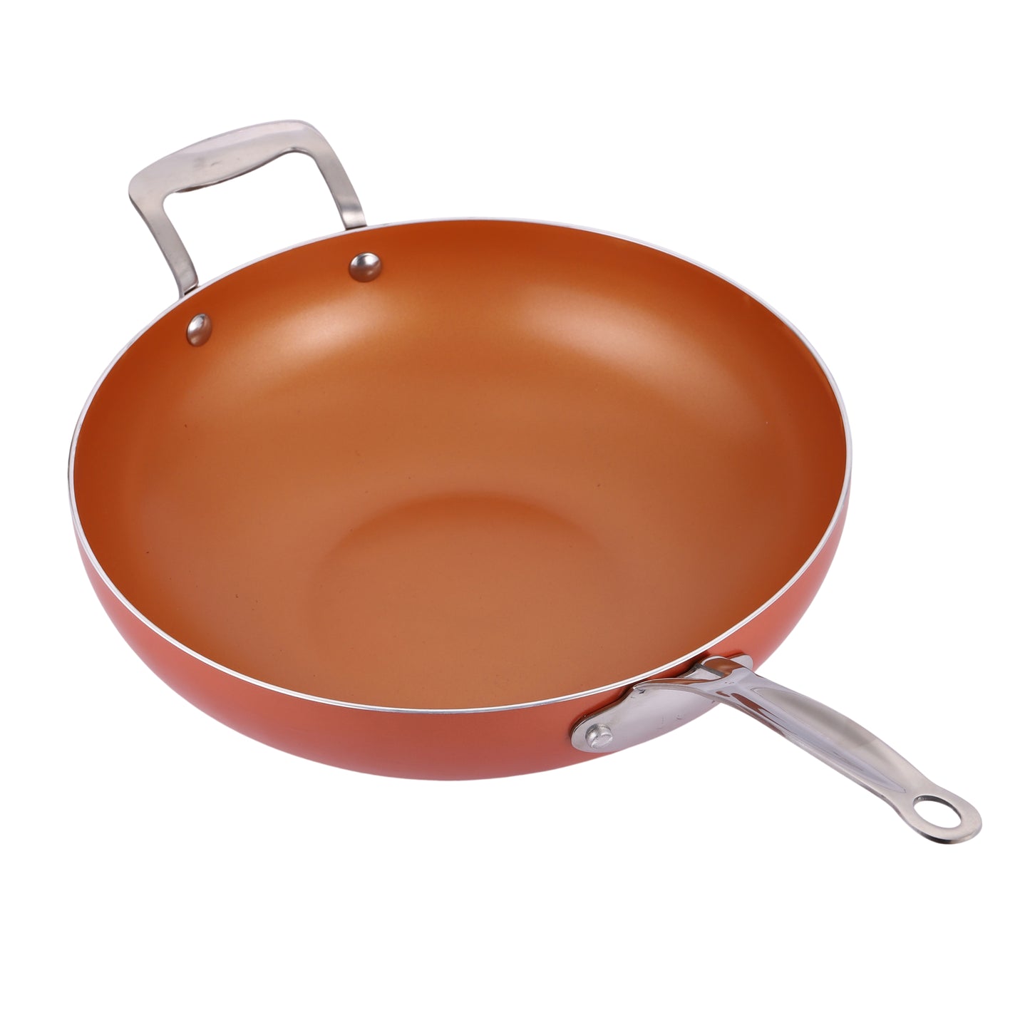 Copper Ceramic Non-Stick Wok – Induction Stir Fry Pan (30cm)