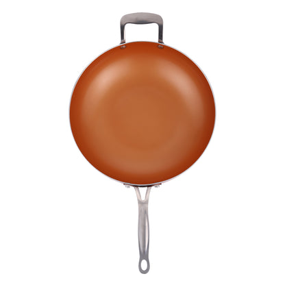 Copper Ceramic Non-Stick Wok – Induction Stir Fry Pan (30cm)