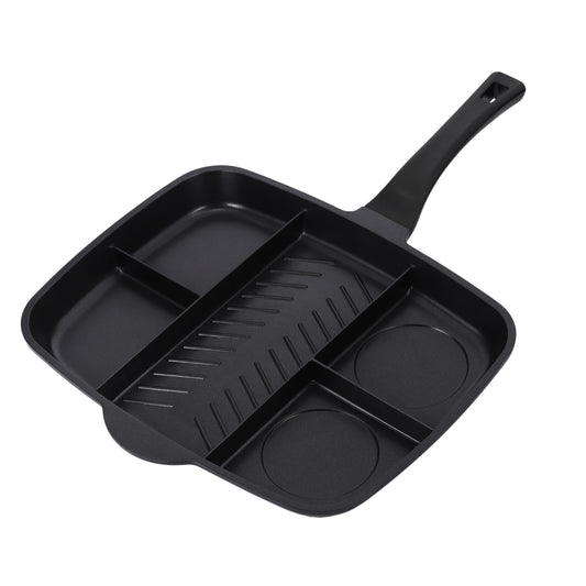 Non-Stick Sectional Grill & Griddle Pan – Induction Multi-Section Cooking Pan (1, 2, 3 & 5 Sections)